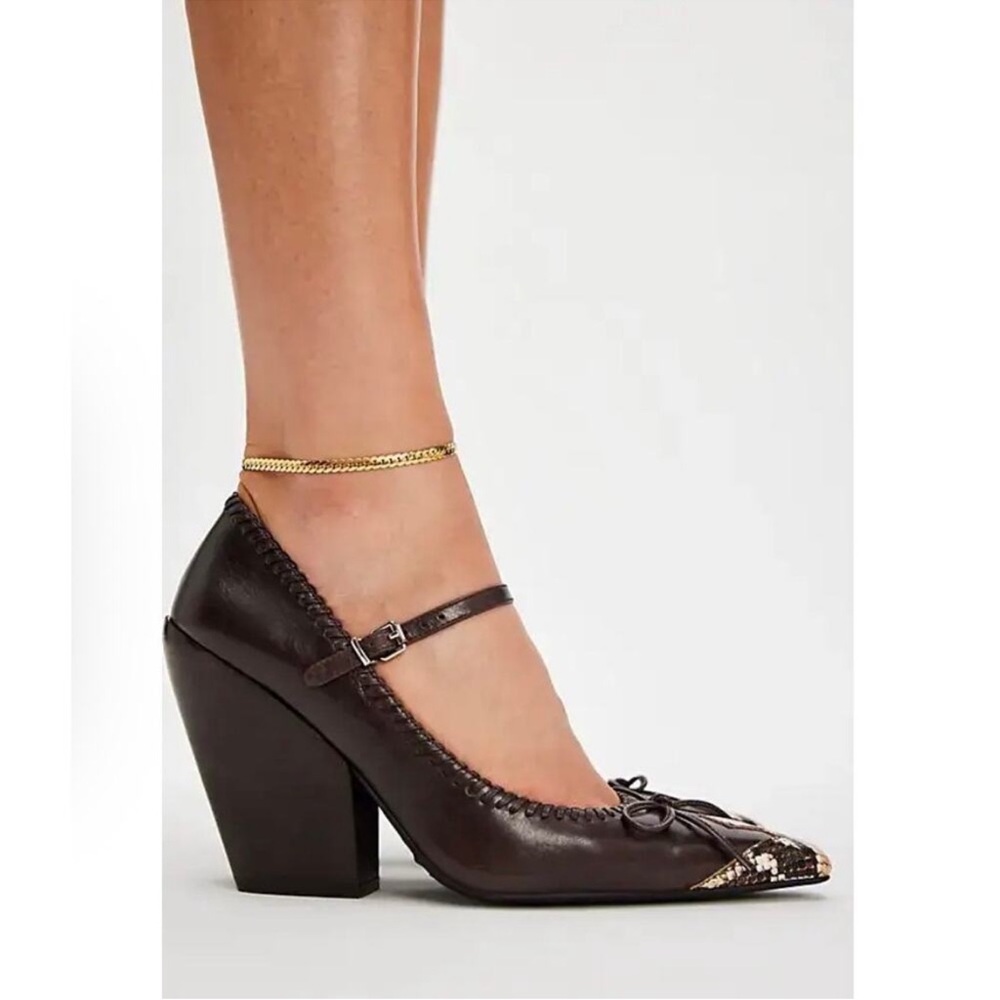 Jeffery Campbell Western Vibes Brown Block Heel - Picture 3 of 8
